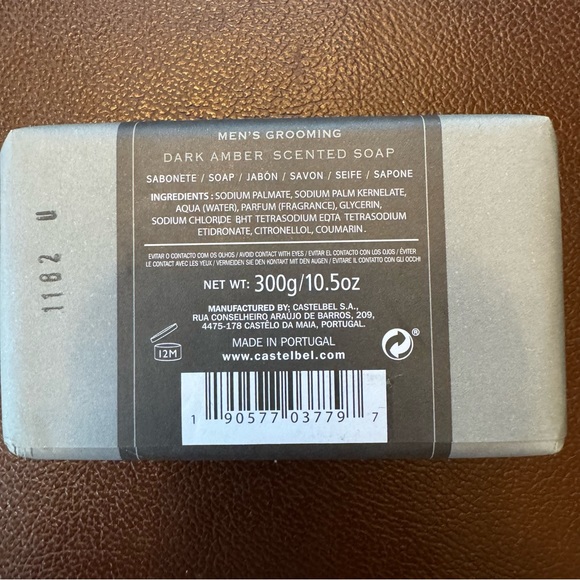 Castelbel DARK AMBER Men's Soap Bar 10.5oz - Picture 2 of 3